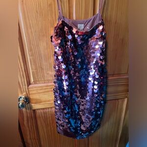 Sequin pink dress